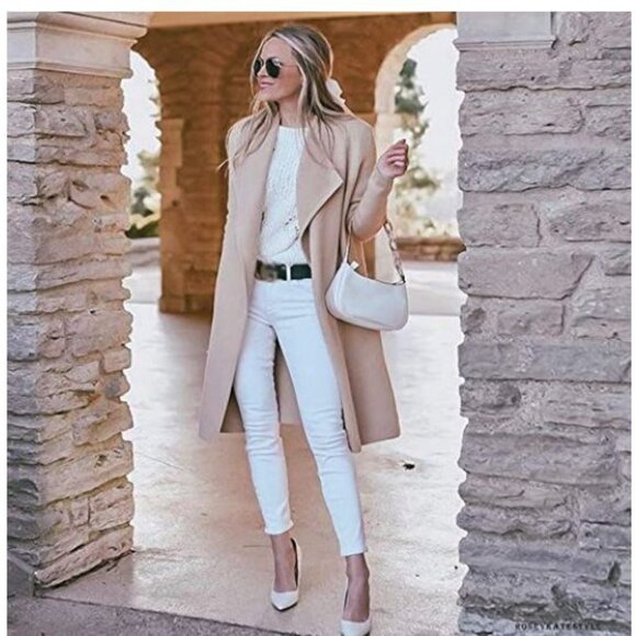 Chicwish Sweaters - Clean Girl Neutral Closet Staple Beige Open Drape Front Knit Cardigan L XL